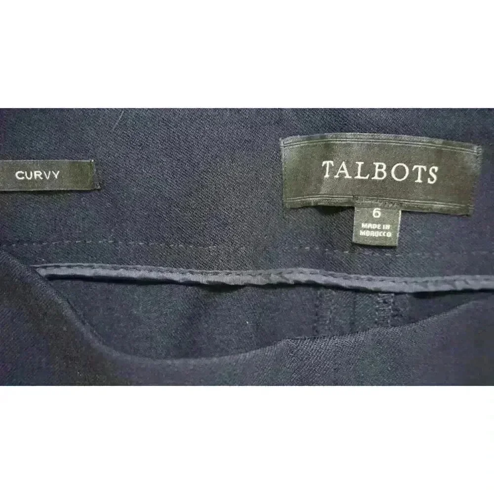 Talbots Curvy Women's Blue Straight Trouser Pants, Size 6 - Picture 5 of 14